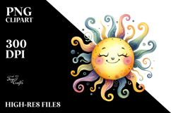 Artistic Smiling Sun, PNG Product Image 2