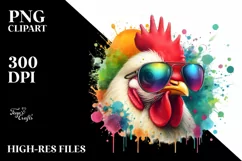 Quirky Colorful Artistic Chicken Sunglasses Product Image 3