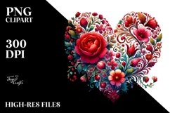 Colorful Watercolor Red Hearth PNG Product Image 2