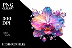 Glossy Orchid Watercolor Splash PNG Product Image 1