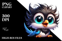 Colorful Baby Magpie Cartoon | Sublimation | Clipart Product Image 1