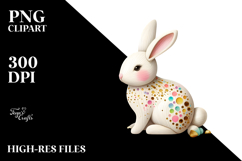Vibrant Bunny Made of Wood PNG Product Image 2