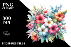 Watercolor with Hawayan Flowers PNG Product Image 2