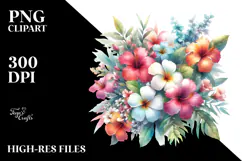 Watercolor with Hawayan Flowers PNG Product Image 2
