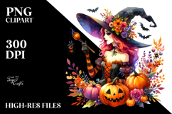Vibrant Witch Drawing, Transparent PNG Product Image 2