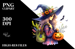 Vibrant Witch Drawing, Transparent PNG Product Image 2