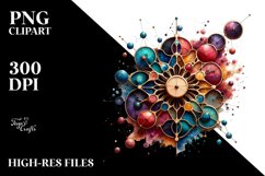 Cosmos Stained Watercolor Splash | Sublimation | Clipart Product Image 3