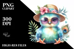 Colorful Cute Baby Peacock Clipart Product Image 1