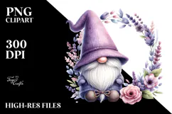 A Cute Watercolor GNOME with Big Hat, PNG Product Image 2