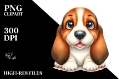 Cute Baby Basset Hound PNG Product Image 2