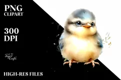 Cute Baby Bird Sitting PNG Product Image 3