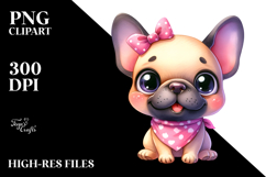 Cute Cartoon French Bulldog with Big Eyes PNG Product Image 2