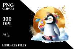 Happy Penguin Wearing Beachwear, High-Res PNG Product Image 2