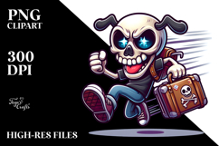 Happy Jumping Skull, PNG Product Image 2