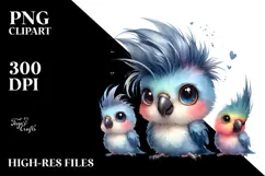 baby Parrot with Cool Haircut PNG Product Image 2