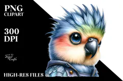 Cool Baby Parrot with Big Eyes PNG Product Image 2