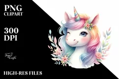 Colorful Pastel Unicorn | Sublimation | Clipart Product Image 3