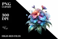 Impatiens Watercolor Splash with Gold Foil Product Image 1