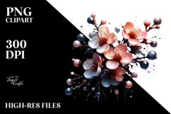 Glossy Cherry Blossom Material Splash, PNG Product Image 2