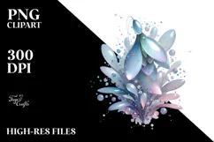 Pastel Snowdrop with Metallic Insertions PNG Product Image 2