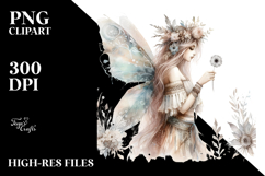 Washed Watercolor Boho Fairy PNG Product Image 2