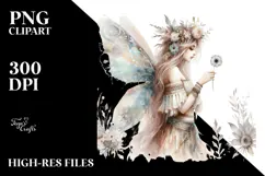 Washed Watercolor Boho Fairy PNG Product Image 2