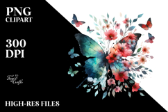 Vintage Butterfly Silhouettes, Pastel PNG Product Image 2