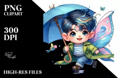 Cute Baby Fairy Running PNG Product Image 3