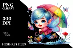 Cute Baby Fairy Running PNG Product Image 3