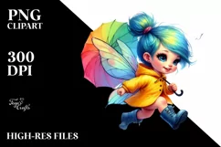Cute Baby Fairy Running PNG Product Image 1