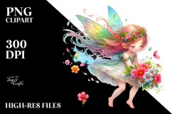 Cute Fairy Tumbling Petals | Sublimation | Clipart Product Image 3