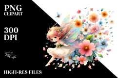 Cute Fairy Tumbling Petals | Sublimation | Clipart Product Image 3
