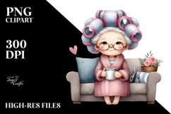 Old Lady with Mug Clipart Product Image 1