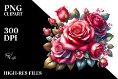 Colorful Red Roses with Glossy Petals Product Image 2