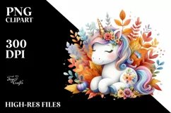 Colorful Pastel Unicorn Swing, PNG Product Image 3