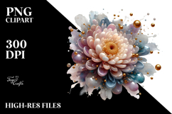 Abstract Chrysanthemum with Golden Insertions, Transparent Product Image 2