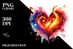 Fire Heart, Transparent PNG Product Image 2