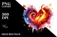 Fire Heart, Transparent PNG Product Image 2