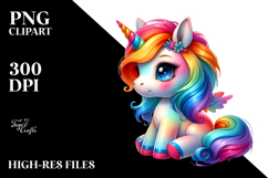 Cute Baby Unicorn, PNG Product Image 2