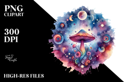 Magical Celestial Mushroom Tarot, High-Quality PNG Product Image 2