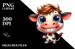 Baby Cow Goofy Smile Clipart Product Image 2