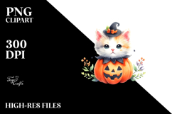 Cute Halloween Kitten, Sweet PNG Product Image 2