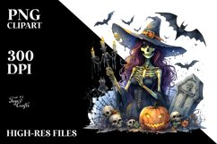 Witch Halloween Sublimation Clipart Product Image 1