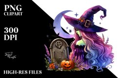 Witch Halloween Sublimation Clipart Product Image 1