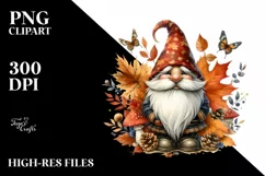 Detailed Autumn Gnome PNG Product Image 3