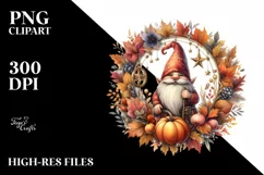 Detailed Autumn Gnome PNG Product Image 1