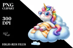 Baby Unicorn Beach Towel Sublimation | Clipart Product Image 3