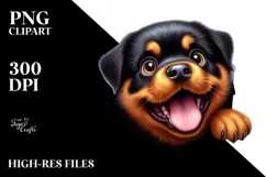 Enthusiastic Funny Rottweiler | Sublimation | Clipart Product Image 1