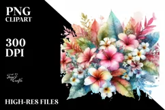 Vibrant Hawaiian Flowers Clipart Product Image 3