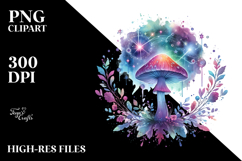 Magical Celestial Astral Mushroom Watercolor Splash Product Image 2